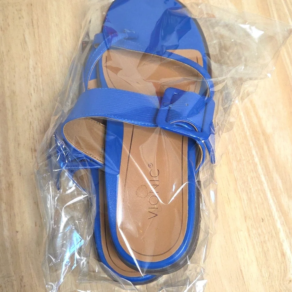 Vionic Arch Support Royal Blue Women's Julep Sandals Flipflops Leather 7.5W - Picture 8 of 9